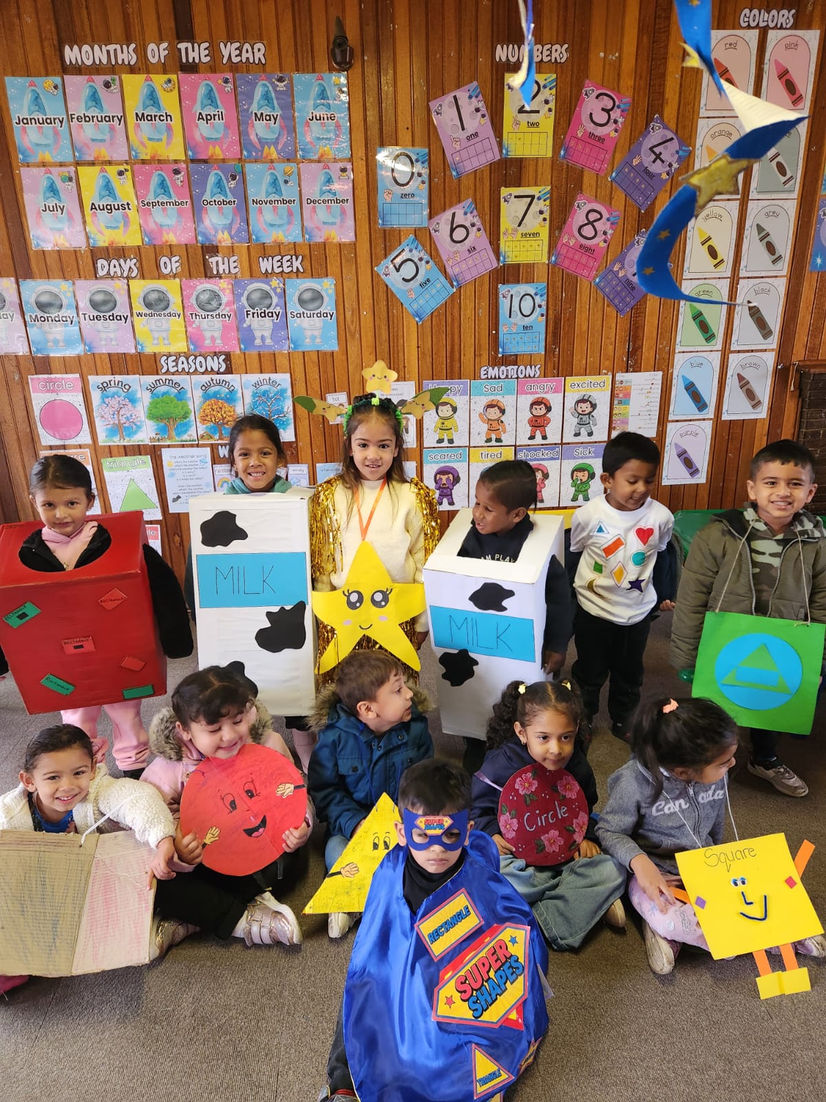 Students expressing happiness and unity